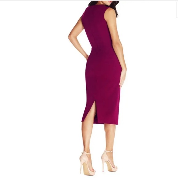 DRESS THE POPULATION Elle Sweetheart Neck Midi Dress - Dark Magenta NWT Medium - Picture 3 of 15